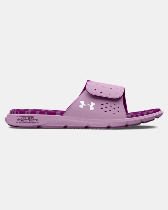 Women's UA Ignite Pro Graphic Footbed Slides in Purple image number 0